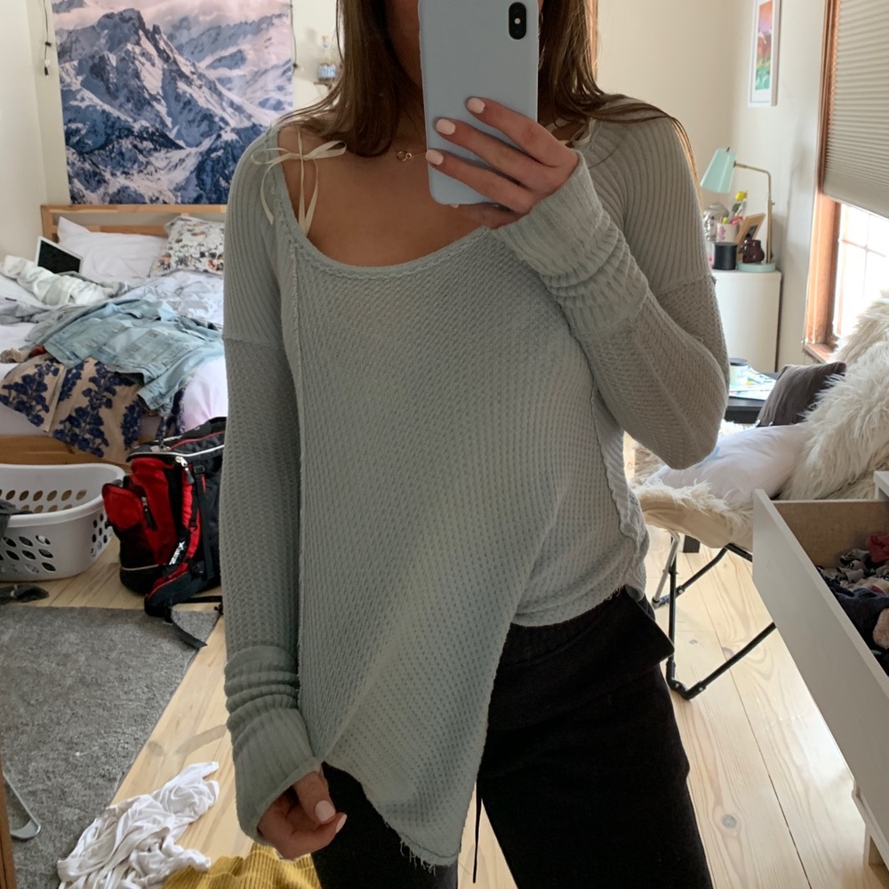 Free people baby blue long sleeve